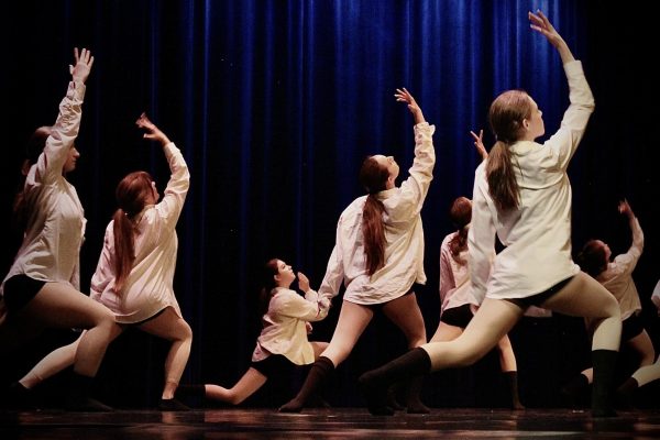 NU dancers perform for the audience at Don Bagget Theater.