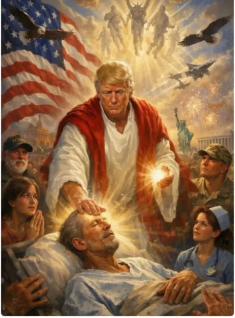 AI created image posted by Donald J. Trump to Truth Social on April 12 2026